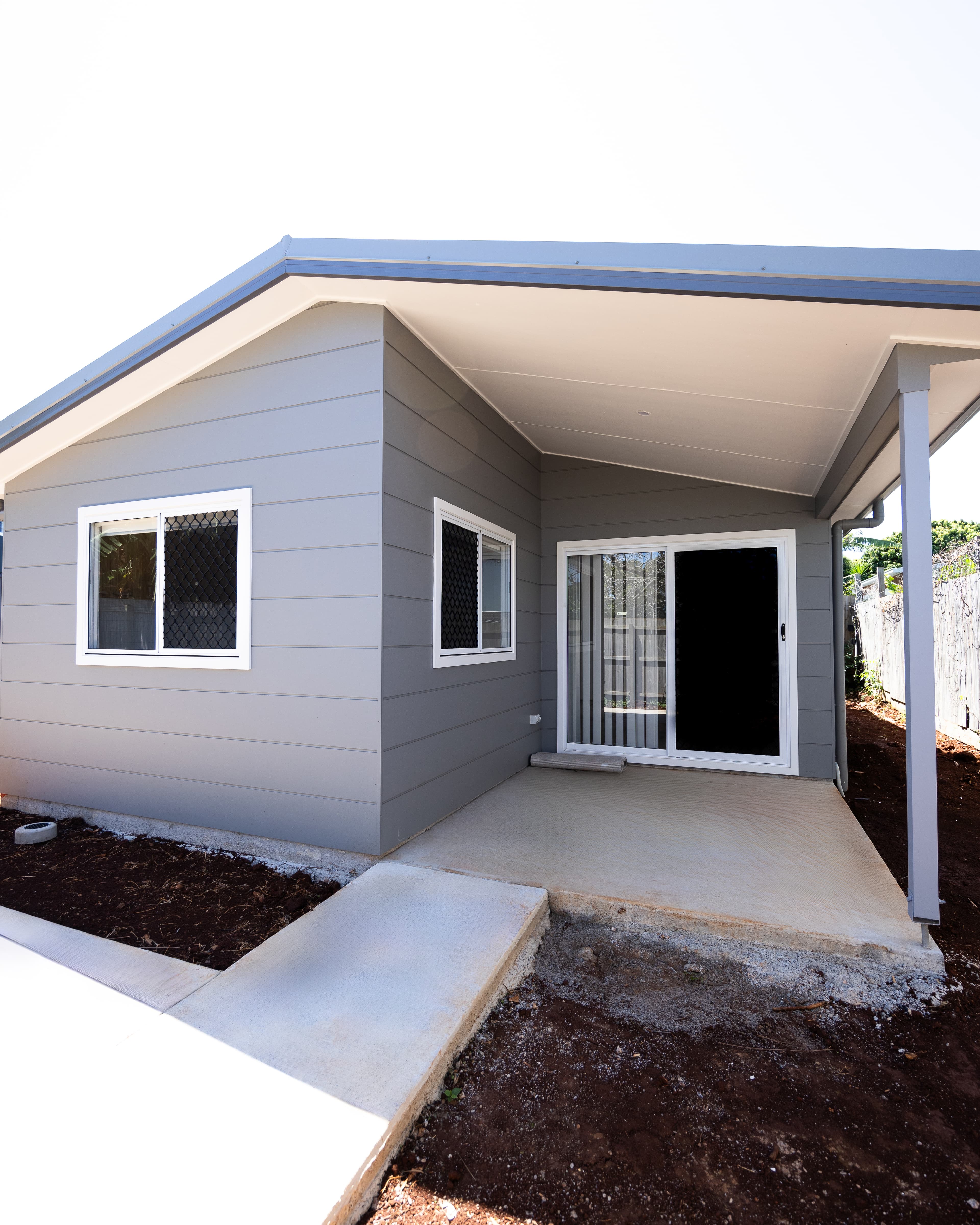 A new home with a sliding door